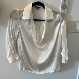 Vince blouse - white, silk, size 2. Minor wear